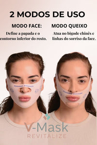 V-Mask -Máscara de Contorno Facial - Suaviza Rugas, Papada e Modela o Rosto