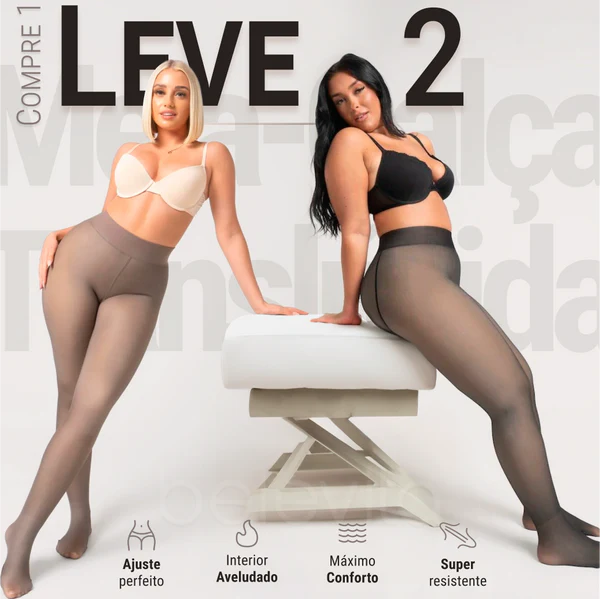 Meia-Calça de Lã Translúcida - Pague 1 e Leve 2